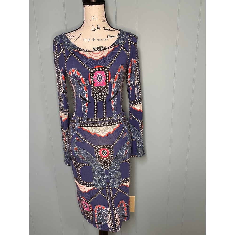 Mara Hoffman Long Sleeve‎ Print Cut out Dress Size M